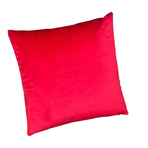 Sparkles Home 16"x16" Red Velvet Silver Embellished Lattice Square Throw Pillow‎ - Picture 2 of 4